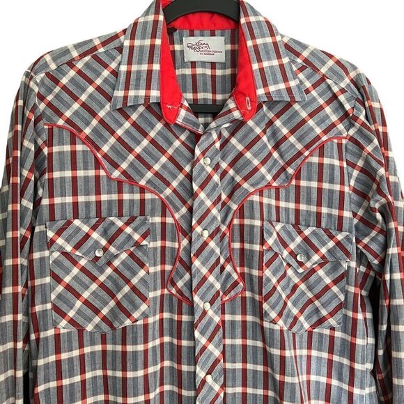 Vintage 80’s Kenny Rogers Western shirt with Pearl Snaps Sz: Men’s 15 1/2 x 34 - Picture 6 of 8